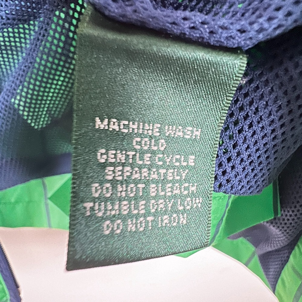 Lauren Ralph Lauren‎ LRL Active Jacket M Kelly Green Windowpane Zip Windbreaker - Picture 5 of 12
